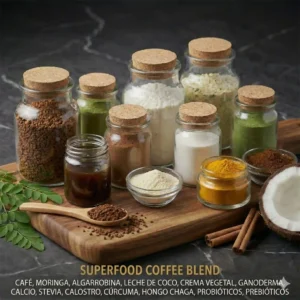 Coffee Capuccino Factor X Company ingredientes ganoderma chaga cúrcuma moringa